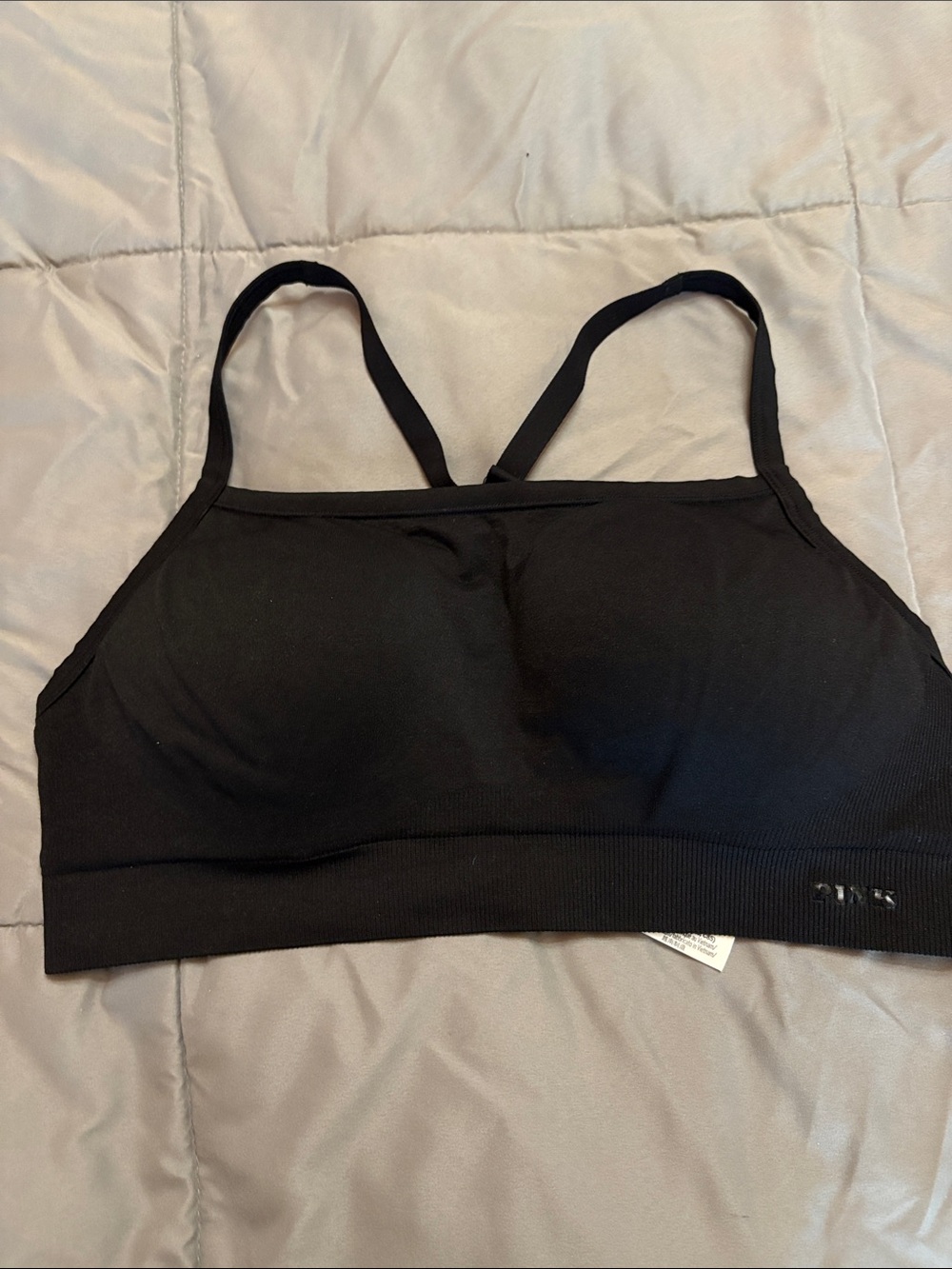 Victoria's Secret Black Seamless Sports Bralette with Crossback Straps